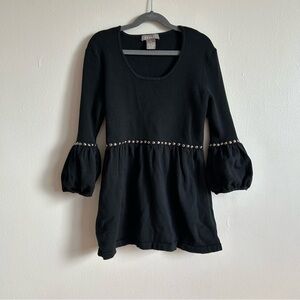 KENAR Studded Peplum Sweater Black Size: Small